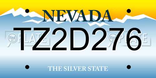 TZ2D276 Nevada License Plate