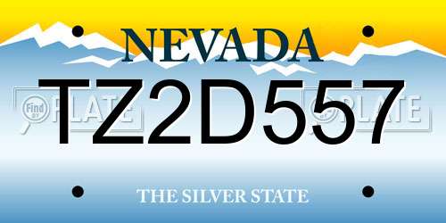 TZ2D557 Nevada License Plate