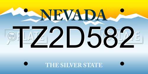 TZ2D582 Nevada License Plate