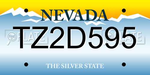 TZ2D595 Nevada License Plate