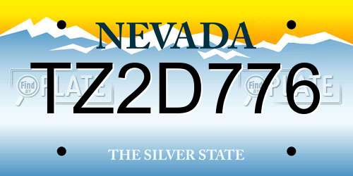 TZ2D776 Nevada License Plate