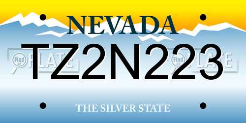 TZ2N223 Nevada License Plate