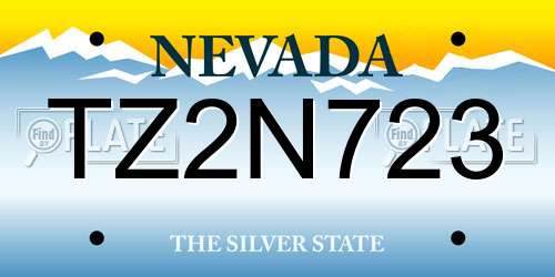 TZ2N723 Nevada License Plate