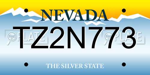 TZ2N773 Nevada License Plate