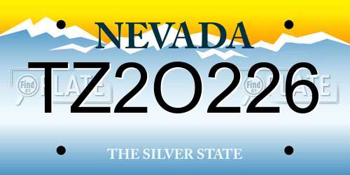 TZ2O226 Nevada License Plate