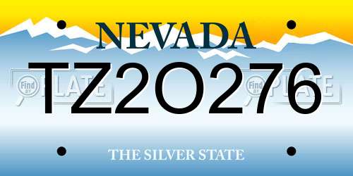 TZ2O276 Nevada License Plate