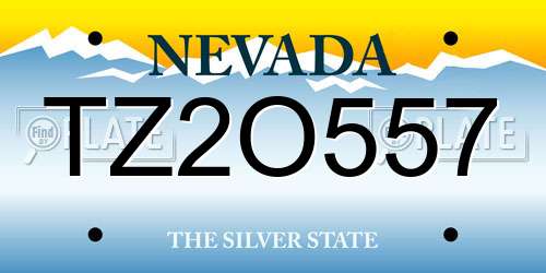 TZ2O557 Nevada License Plate