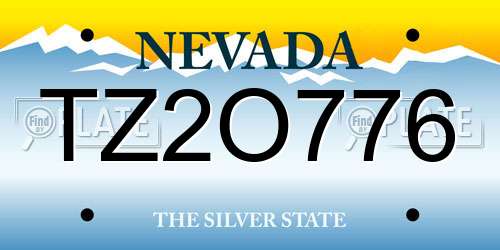 TZ2O776 Nevada License Plate