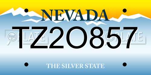 TZ2O857 Nevada License Plate