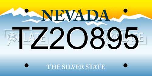 TZ2O895 Nevada License Plate