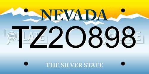 TZ2O898 Nevada License Plate