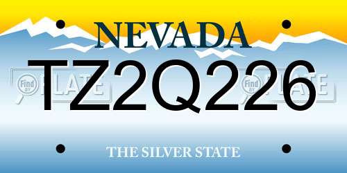 TZ2Q226 Nevada License Plate