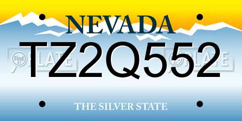 TZ2Q552 Nevada License Plate