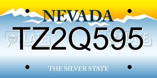 TZ2Q595 Nevada License Plate