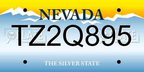 TZ2Q895 Nevada License Plate
