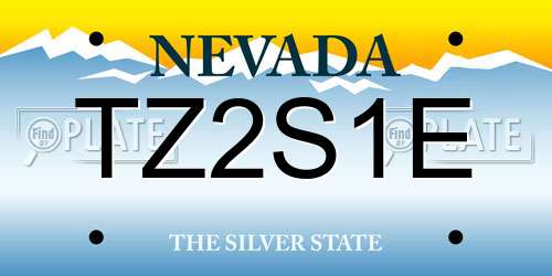 TZ2S1E Nevada License Plate