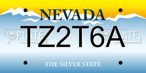 TZ2T6A Nevada License Plate