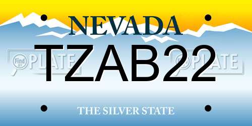 TZAB22 Nevada License Plate