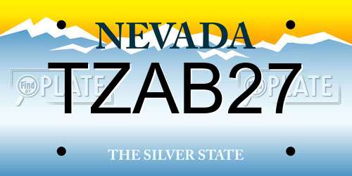 TZAB27 Nevada License Plate