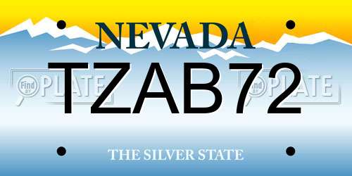TZAB72 Nevada License Plate