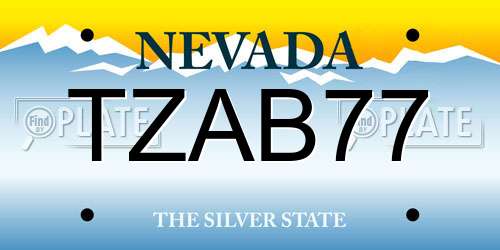 TZAB77 Nevada License Plate