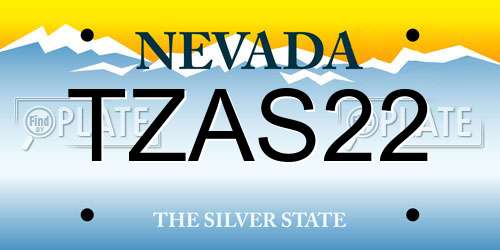 TZAS22 Nevada License Plate