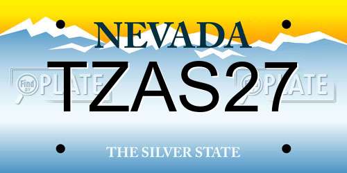 TZAS27 Nevada License Plate