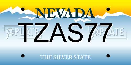 TZAS77 Nevada License Plate
