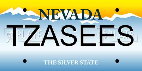 TZASEES Nevada License Plate