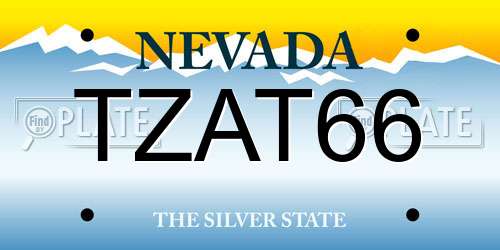 TZAT66 Nevada License Plate