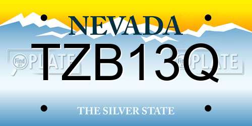 TZB13Q Nevada License Plate