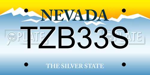TZB33S Nevada License Plate