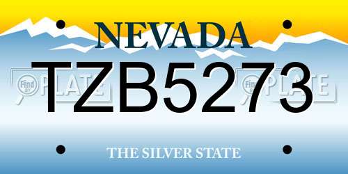 TZB5273 Nevada License Plate