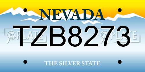 TZB8273 Nevada License Plate