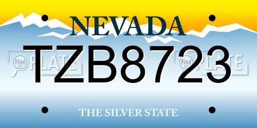 TZB8723 Nevada License Plate