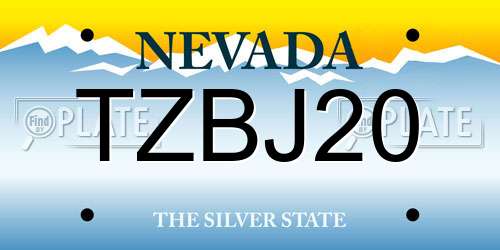 TZBJ20 Nevada License Plate