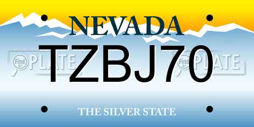 TZBJ70 Nevada License Plate
