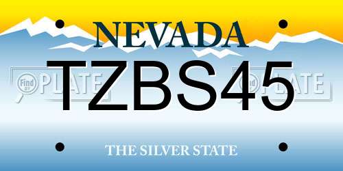 TZBS45 Nevada License Plate