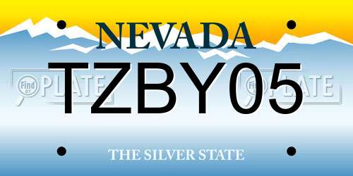 TZBY05 Nevada License Plate