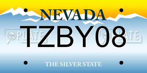 TZBY08 Nevada License Plate