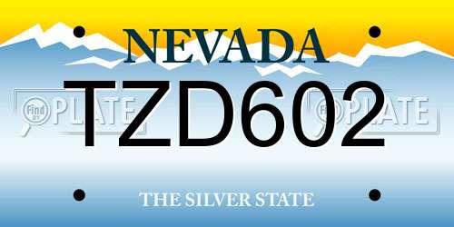 TZD602 Nevada License Plate