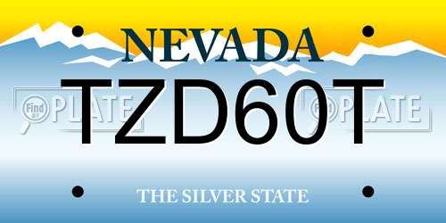 TZD60T Nevada License Plate