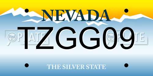TZGG09 Nevada License Plate