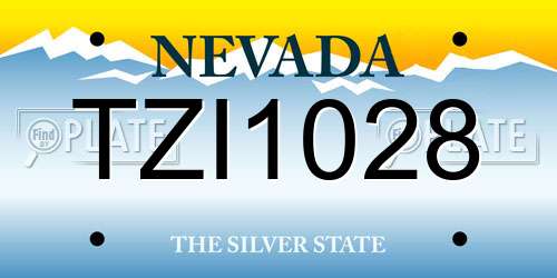 TZI1028 Nevada License Plate