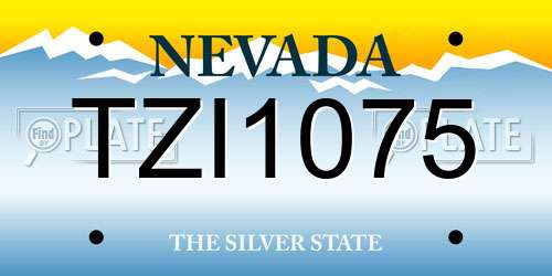 TZI1075 Nevada License Plate