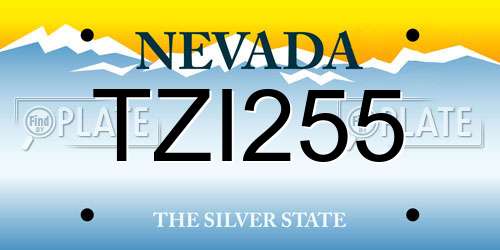 TZI255 Nevada License Plate