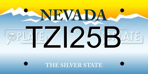 TZI25B Nevada License Plate