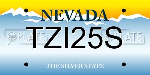 TZI25S Nevada License Plate