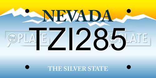 TZI285 Nevada License Plate