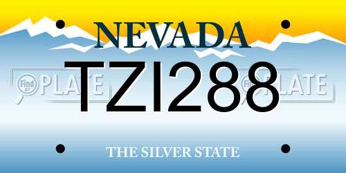 TZI288 Nevada License Plate